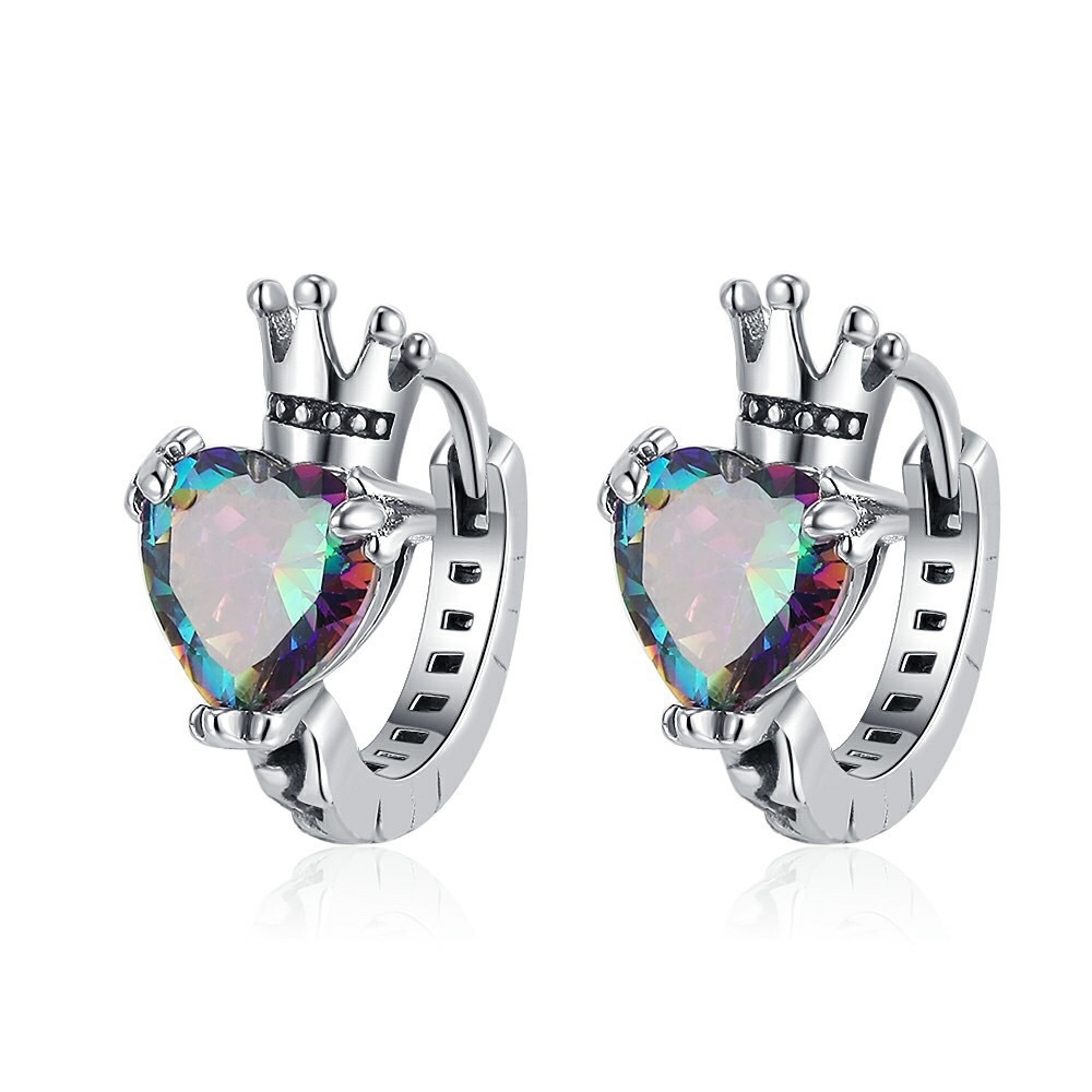 s925 Sterling Silver Crown Color Zirconium lug buckle simple design